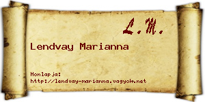 Lendvay Marianna névjegykártya